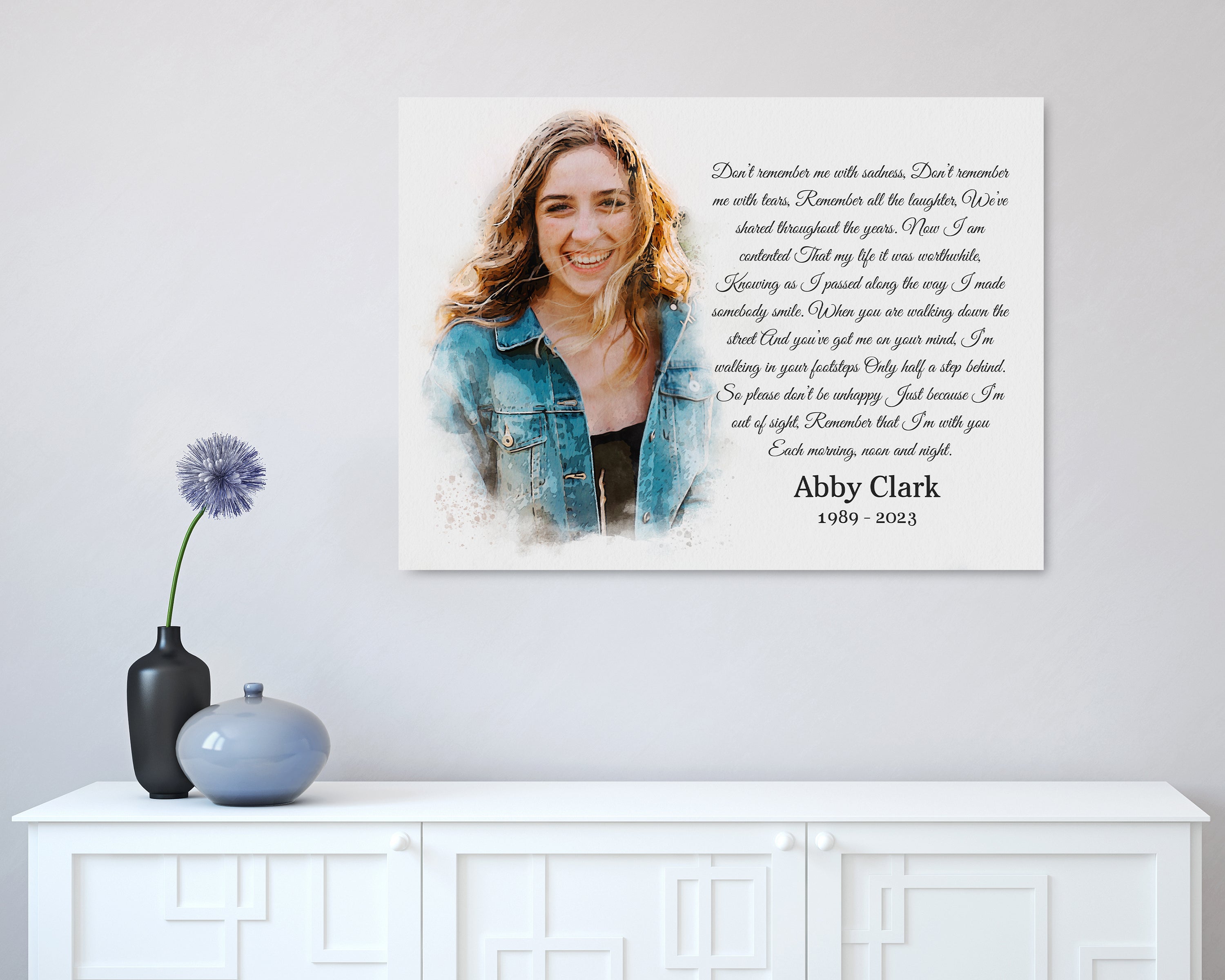 Custom Watercolor Memorial Portrait