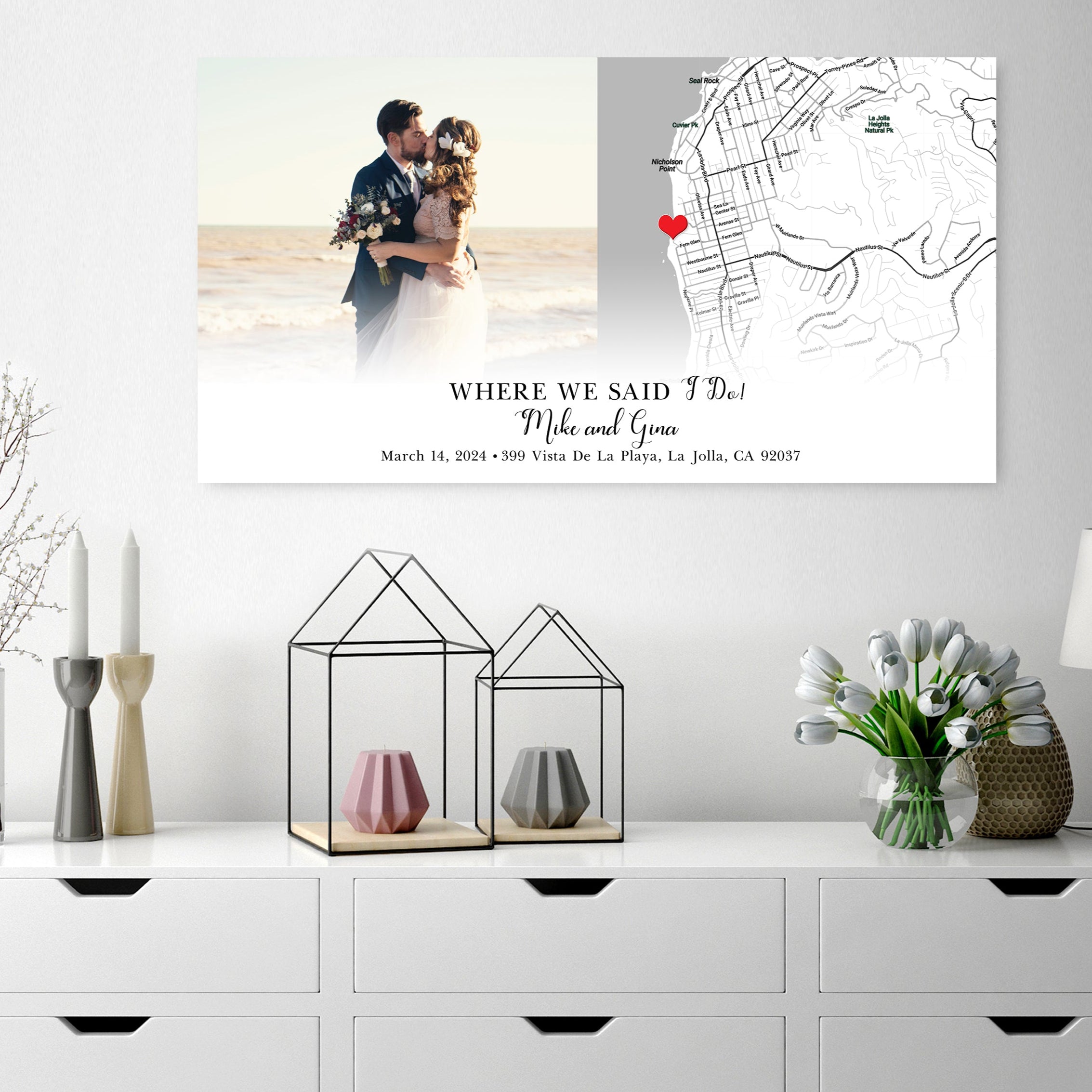 Personalized Wedding Location Map gift