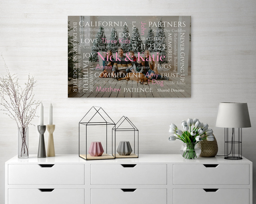 Personalized Word Art Photo Design: Custom Typography Overlay