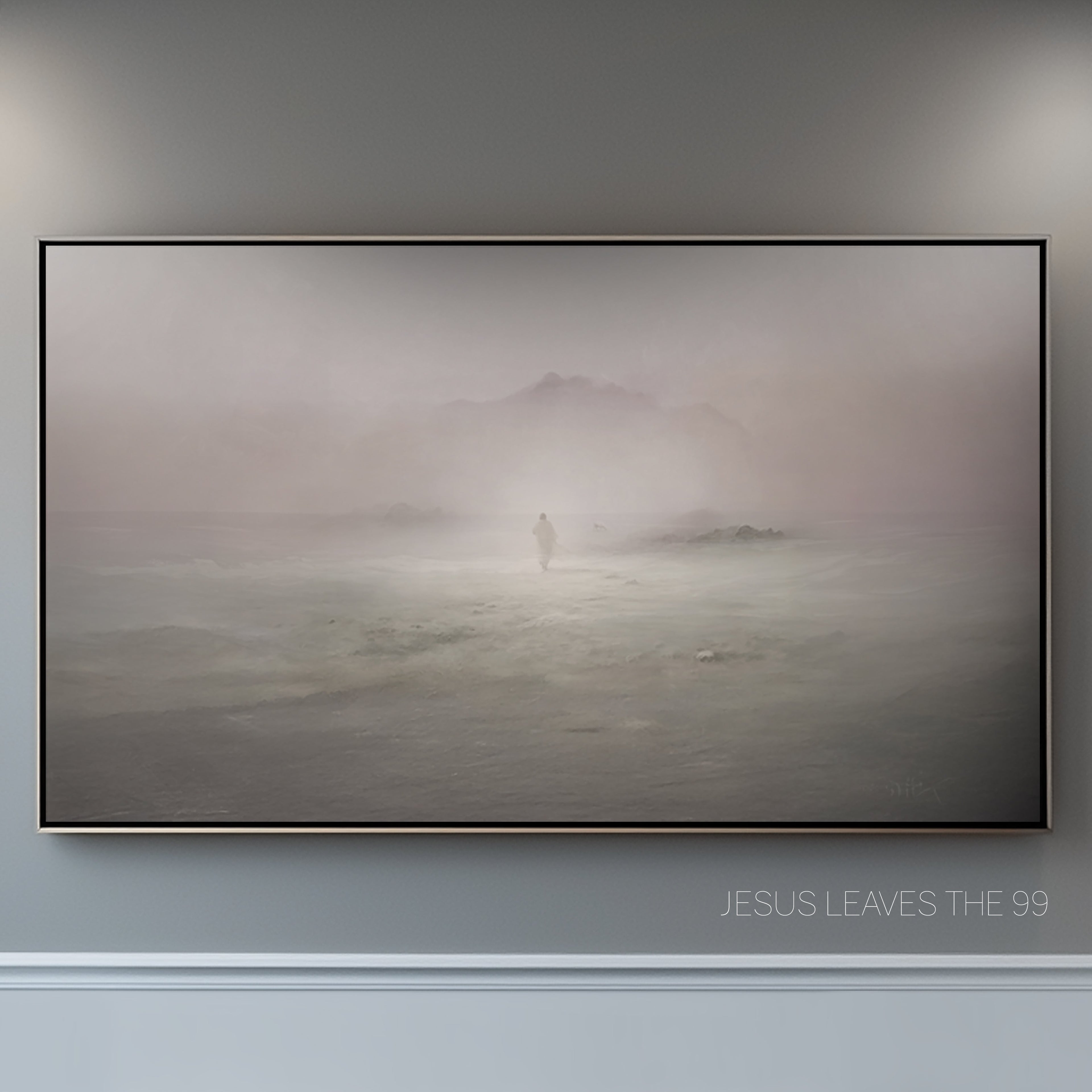 Jesus Leaves The 99: Canvas Painting Art