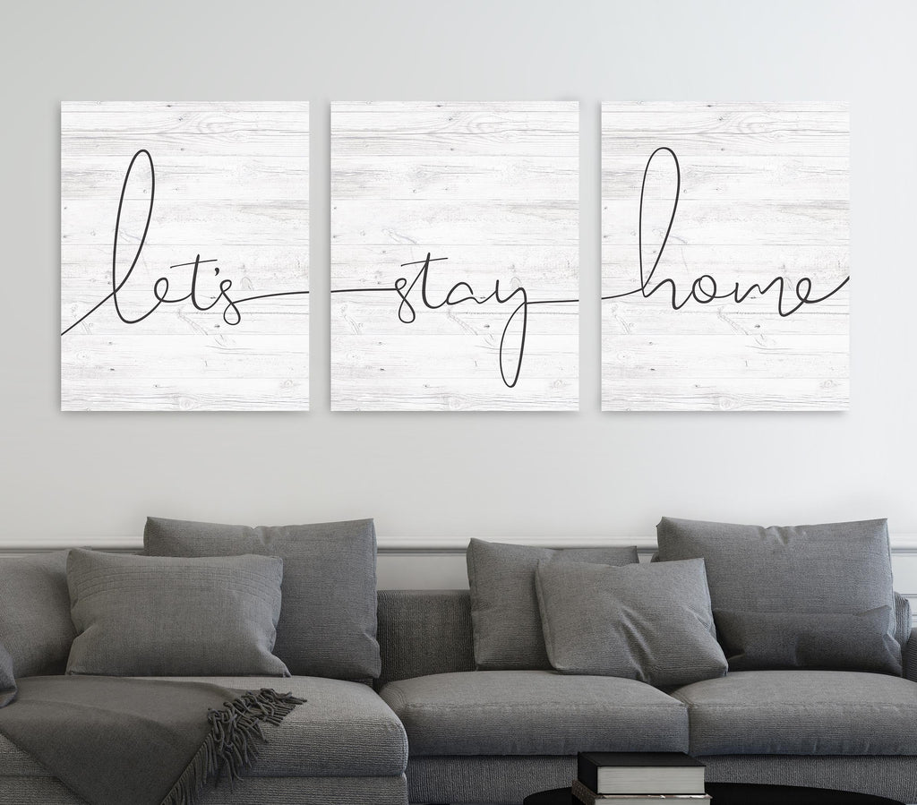 Let's Stay Home Canvas Set - Home Decor Wall Art